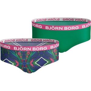 Bjorn Borg Björn Borg Meisjes Hipster 2-pack – Zacht Katoen – Groen & Tropische Print Maat 122-128 Meisje