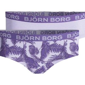 Björn Borg - Hipster - 2-pack - Zacht Katoen - Palmprint en Effen Paars