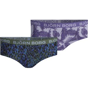 Bjorn Borg - Björn Borg Hipster 2-pack - Panterprint & Paarse Bladeren - Stretch Katoen