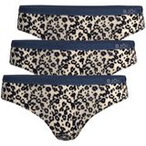 3 stuks Dames Hipster - bloemen- marineblauw-ecru-lichtblauw - Maat 36