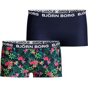 Bjorn Borg - Meisjes Minishorts 2-pack - Zacht Katoen - Donkerblauw & Tropische Print