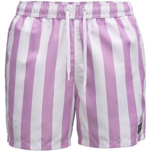 Björn Borg Swimshort Sylvester – Wit/lila verticale strepen maat M Mannen