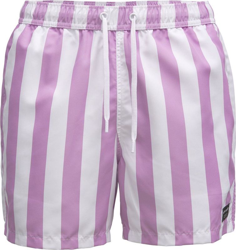 Björn Borg - Swimshort Sylvester - Wit/lila - Zwembroek - Verticale Strepen