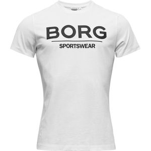Björn Borg - Heren T-shirt - Borg Sportswear Logo - Wit - Katoen
