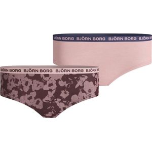 Bjorn Borg Björn Borg Meisjes Hipster 2-pack – Roze & Bloemenprint – Comfort Fit Maat 122-128 Meisje