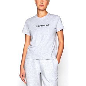 Björn Borg - Regular Tee Fanno - T-Shirt - Grey Melange - 100% Katoen