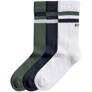Sok Bjorn Borg Unisex Core Crew Sock Green Navy Blue White (3-pack)-Schoenmaat 36 - 40