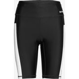 Björn Borg - Dames Stripe Biker Short - Zwart met Witte Zijpanelen - Gerecycled Polyester en Spandex