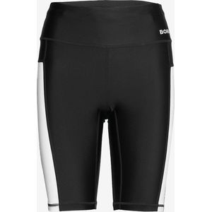Björn Borg - Dames Stripe Biker Short - Zwart met Witte Zijpanelen - Gerecycled Polyester en Spandex