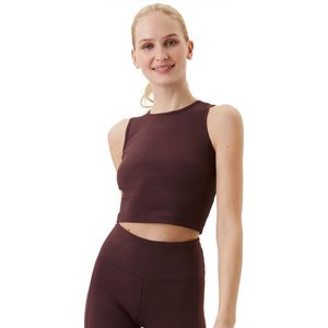 Björn Borg - Stockholm Crop Rib Tank - Sportshirt - Brown - Vrouwen