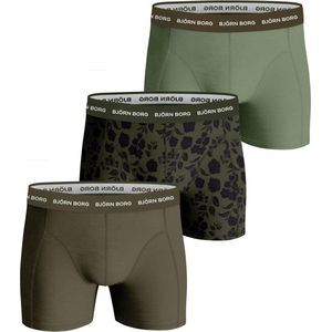 Björn Borg - Essential - Boxershort - Groen & Print - Set van 3 stuks