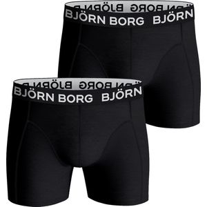 Björn Borg Cotton Stretch boxers - heren boxers normale lengte (2-pack) - zwart - Maat: L