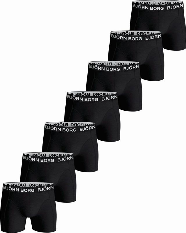 Bjorn Borg - Boxershorts - Zwart - 7 Stuks - 95% Katoen, 5% Elastaan