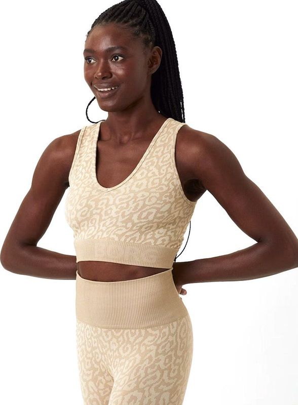 Björn Borg - Sthlm Seamless Light Crop Top - Beige - Gerecycled Polyester Mix