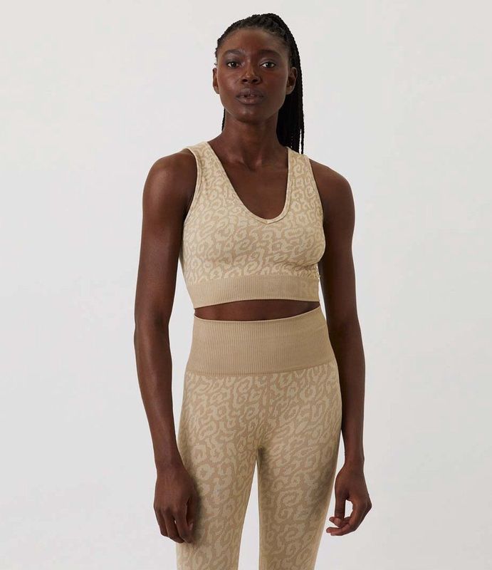 Bjorn Borg - Sthlm Seamless Light Crop Top - Beige - Sporttop