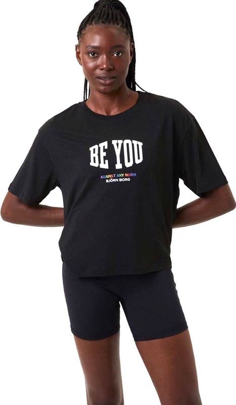 Björn Borg - Be You Loose T-shirt - Zwart - 70% Lyocell 30% Katoen