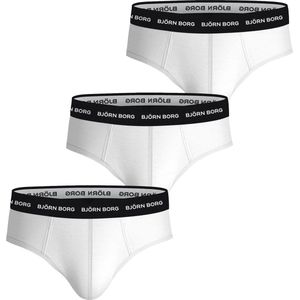 Bjorn Borg Cotton Stretch Slips - 3-Pack - Wit met Zwarte Band
