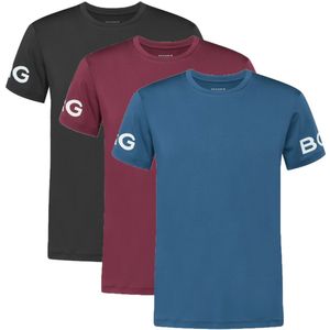 Bjorn Borg - Sportshirt - Zwart - Blauw - Rood/Paarse - Drie Stuks - Regular Fit