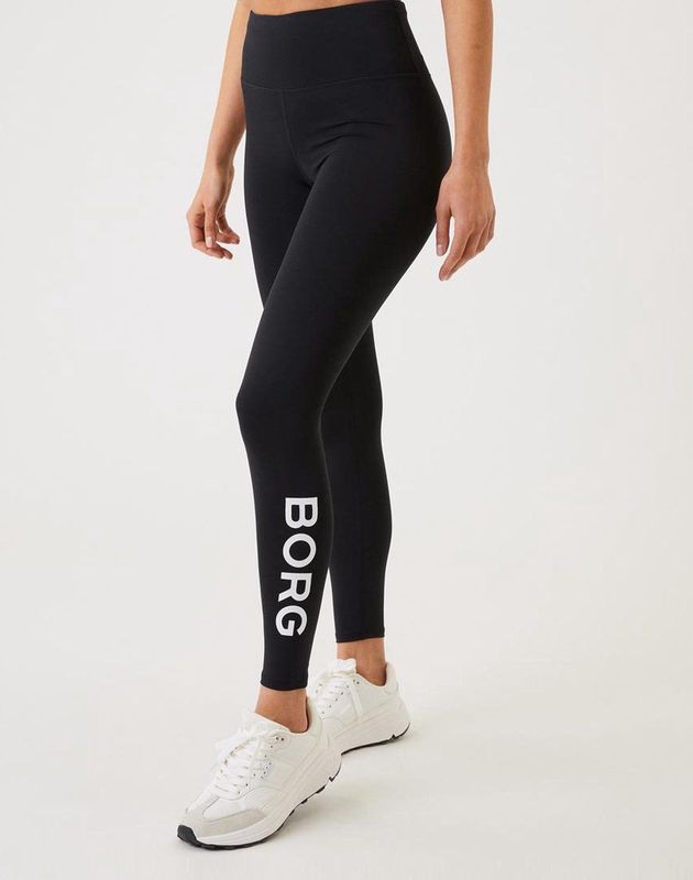 Björn Borg - Borg Logo Tights - Sportlegging - Zwart - Gerecycled Stretchpolyester