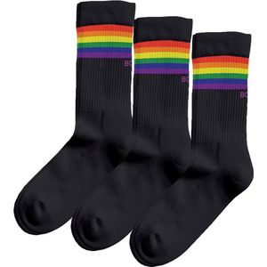 Björn Borg - Core Crew Sock - Sportsokken - Set van Drie - Regenboogstrepen