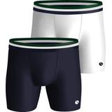 Björn Borg - Performance - Boxershort - White/Navy Blue - 90% Gerecycled Polyester, 10% Elastaan - 2-Pack