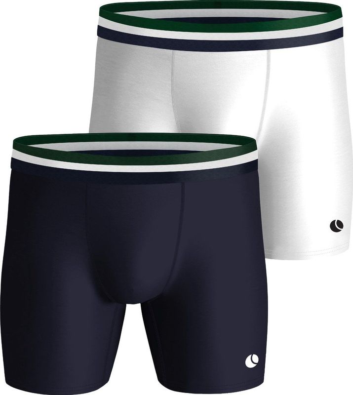 Björn Borg - Performance - Boxershort - White/Navy Blue - 90% Gerecycled Polyester, 10% Elastaan - 2-Pack