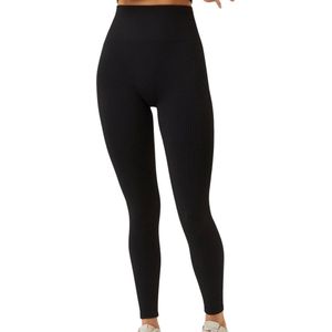 Björn Borg - Studio Seamless Rib Tights - Sportbroek - Zwart - Gerecycled Polyester