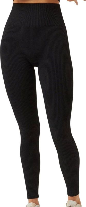 Björn Borg - Studio Seamless Rib Tights - Sportbroek - Zwart - Gerecycled Polyester