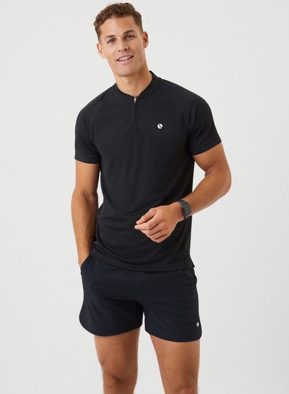 Björn Borg - Ace Performance Zip Polo - Zwart - Katoen
