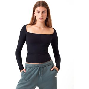 Björn Borg - Studio Ballerina Long Sleeve - Trainingstop - Zwart - Gerecycled Polyamide