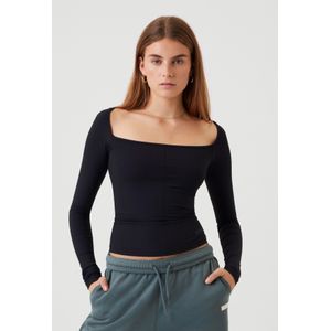 Björn Borg - Studio Ballerina Long Sleeve - Trainingstop - Zwart - Gerecycled Polyamide