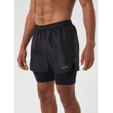 Sportbroek Björn Borg Men Borg Running Shorts 2 In 1 Black Beauty-XXL