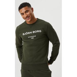 Björn Borg - logo crew - Donkergroen - Sweatstof - Licht Getailleerd