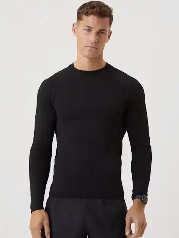 Björn Borg - Sports Merino Wool Blend - Sporttop - Zwart - 84% Polyester, 10% Merinowol, 6% Elastaan