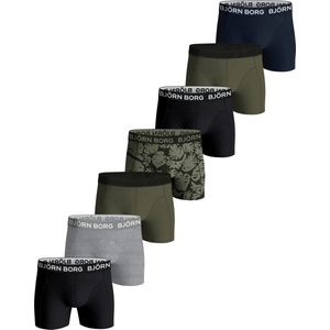 Bjorn Borg 7-Pack Boxershorts - Green Jungle - Katoen jongens onderbroeken
