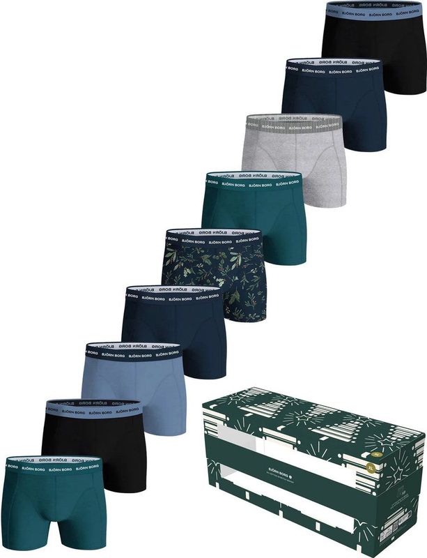 Bjorn Borg - Boxershorts - Blauw - 9-pack - Cadeauverpakking