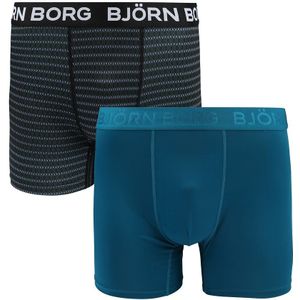 Bjorn Borg Performance Boxers 2-Pack Zwart Petrol - Maat M - Heren - Boxershorts