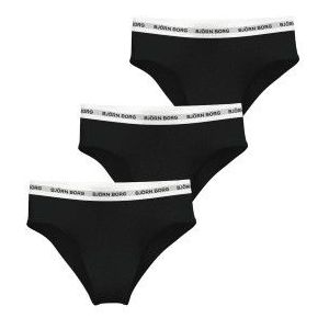Björn Borg - Logo Hightwaist Brief - 3-Pack - Katoen - Zwart