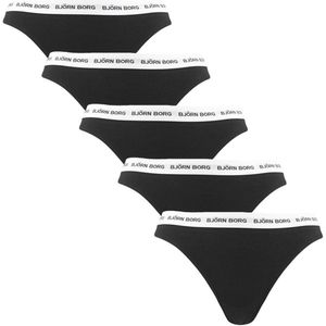 Björn Borg - Soft cotton stretch 5-pack strings zwart - Dames