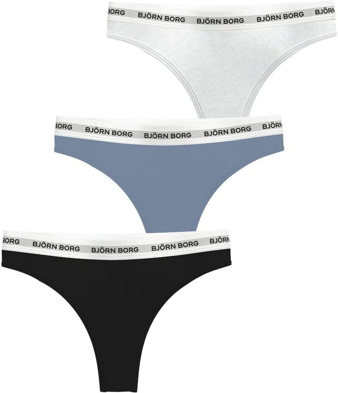 Björn Borg - Logo - Strings - Zwart - Katoen - 3-Pack