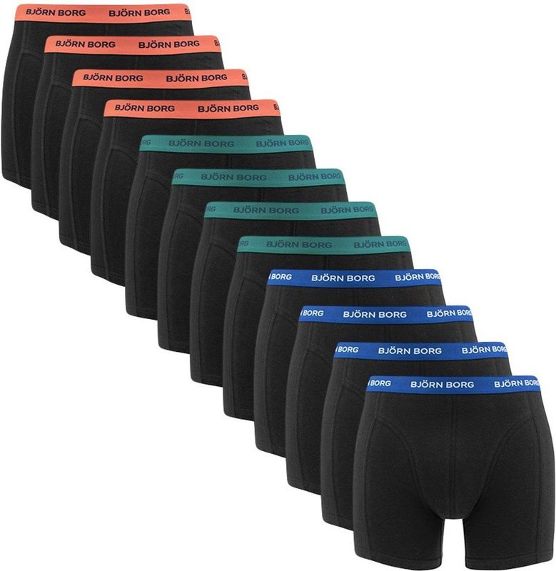 Björn Borg - Cotton Stretch - Boxershorts - 12-Pack - Zwart - Katoen