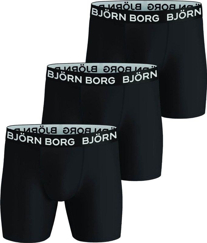 Björn Borg - Sports Microfiber Boxer - Zwart - 3-Pack - Gerecycled Polyester