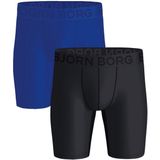 Bjorn Borg - Sports Lightweight Long Boxers - 2-Pack - Zwart Blauw - Microfiber