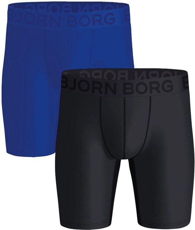 Bjorn Borg - Sports Lightweight Long Boxers - 2-Pack - Zwart Blauw - Microfiber
