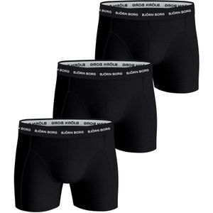 Björn Borg - Cotton Stretch Boxershorts - Zwart - 3 Stuks - Heren onderbroeken