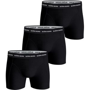 Björn Borg - Cotton Stretch Boxershorts - Zwart - 3 Stuks - Heren onderbroeken