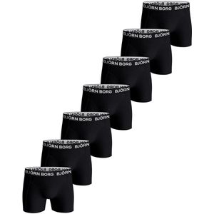 Björn Borg Cotton Stretch Boxershort - Zwart - 7 Stuks - Heren Onderbroeken