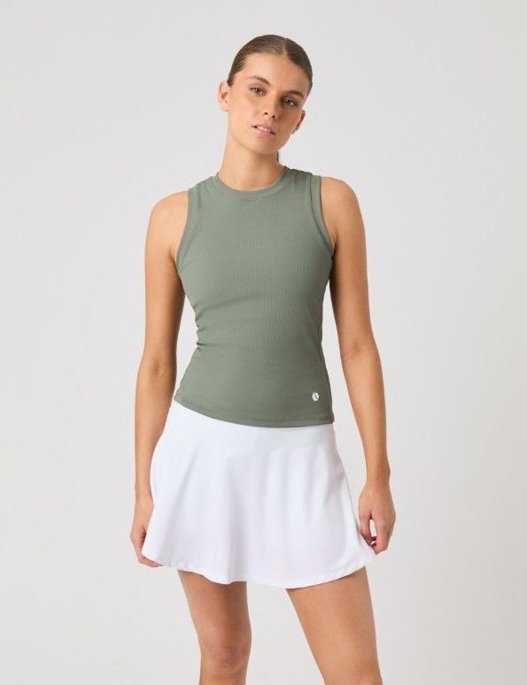 Björn Borg - Ace Pocket Ribbed Tank Top - Tennistop - Agave Green - Gerecycled Polyamide