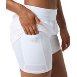 Tennisbroek Björn Borg Women Ace 2 In 1 Shorts Brilliant White-L