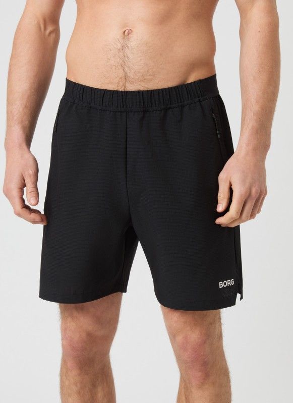 Borg - Zip Shorts - Korte Broeken - Zwart - Katoen